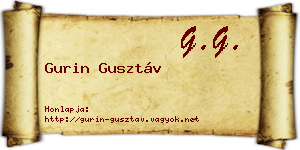 Gurin Gusztáv névjegykártya